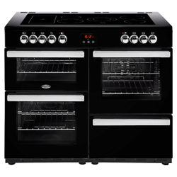 Belling Cookcentre 110E Electric Range Cooker with Ceramic Hob Black